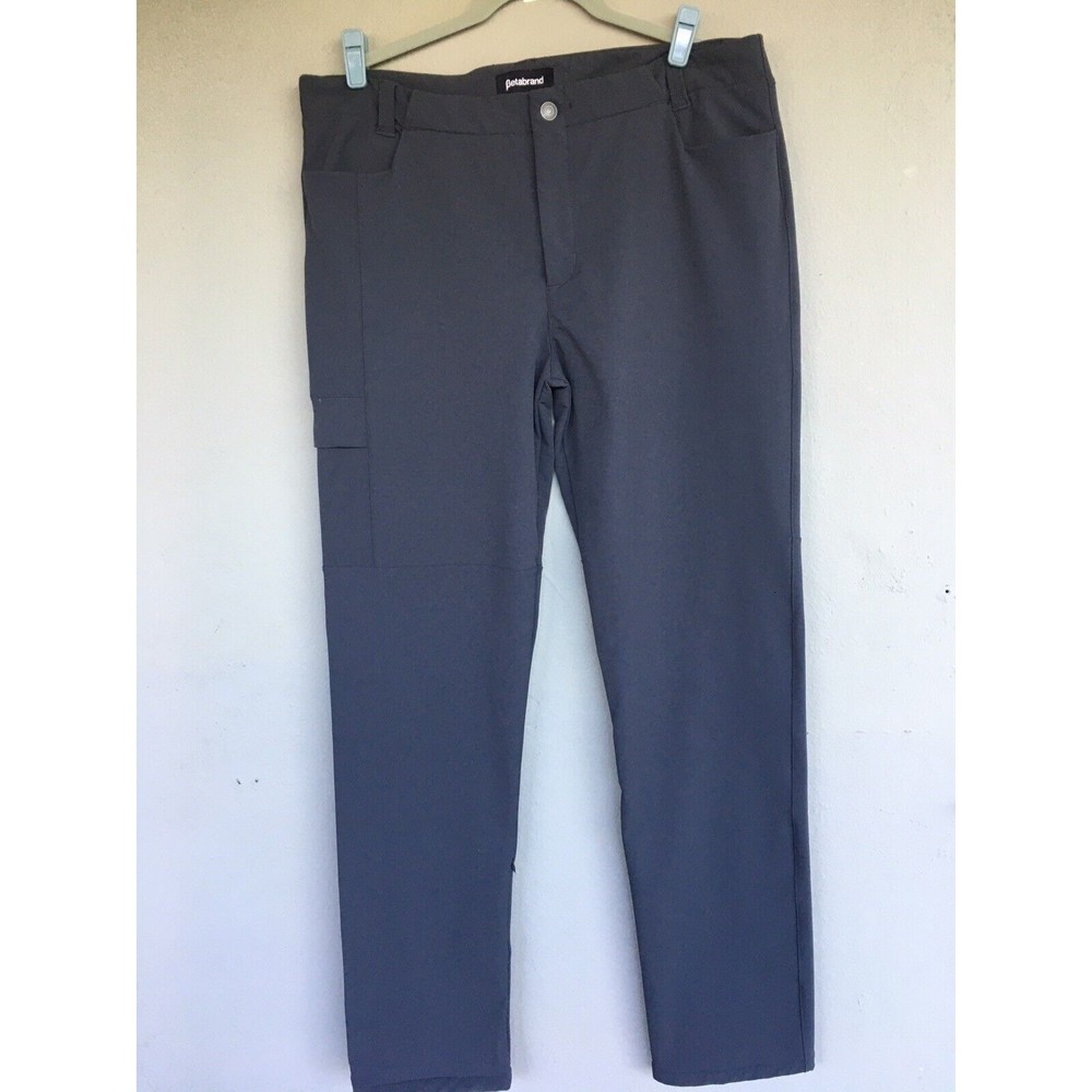 Betabrand Cargo Utility Pant Size 12 Long Stretch Travel Pockets Straight Leg